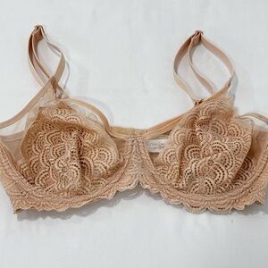 HSIA Lace Nude/Cream Underwire Bra 34D